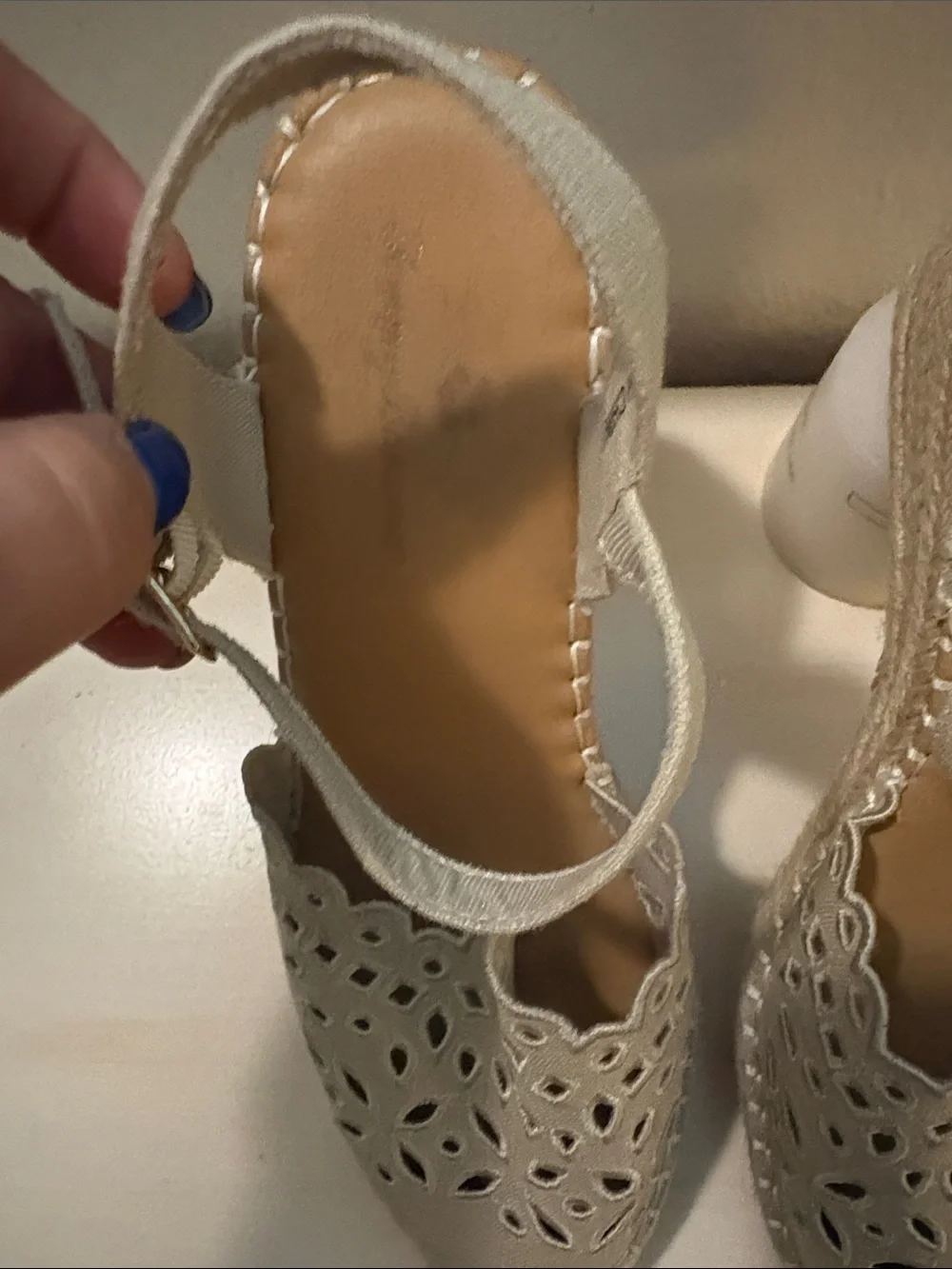 Tommy Bahama Beige Laser-Cut Espadrille Slingback Sandals